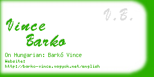 vince barko business card
