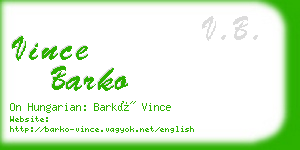 vince barko business card